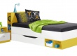 Dětská postel Moli 90x200cm - bílý lux/žlutá