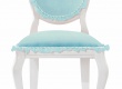Rustikální čalouněná židle Ballerina - bílá/modrá