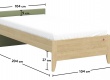 Studentská postel 100x200cm Habitat - rozměry