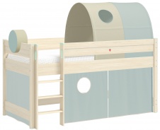 Vyvýšená postel s doplňky Fairy - dub světlý/zelená