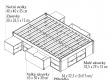 Postel z masivu 90x200cm s výsuvným nočním stolkem a úložným prostorem Diablo - rozměry