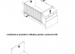 Rostoucí postýlka (70x110-140cm) se stolem a úložným prostorem Chloe - schéma rozkladu